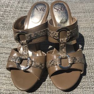 Sofft Tan Heeled Sandals size 9